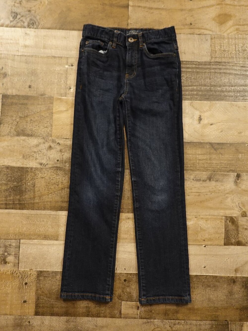 Lucky Brand Classic Straight Jeans Boys Size 12 Dark‎ Wash Stretch Denim